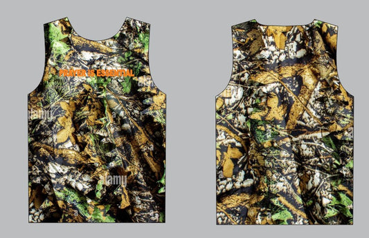 Prayer Is Essential Tank Top ( Camo / Orange )